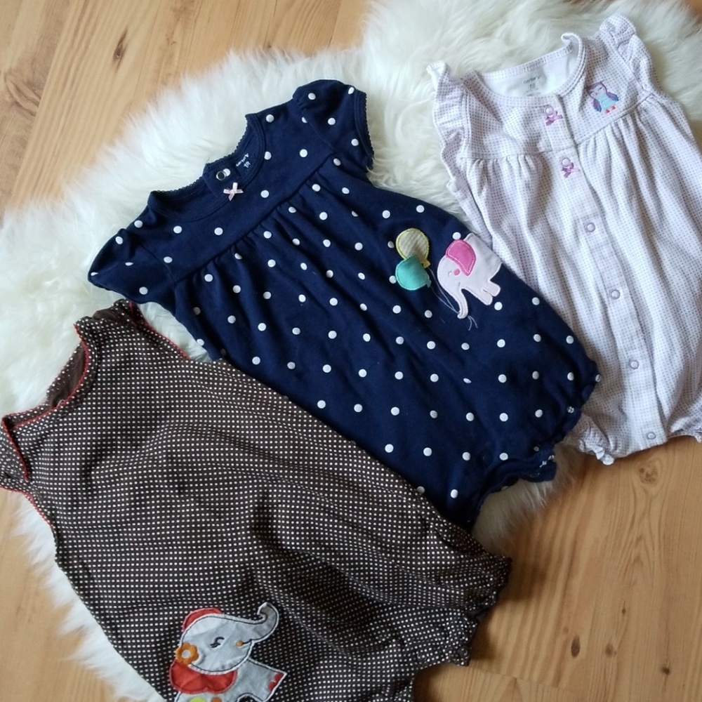 Three 18/24 mos rompers